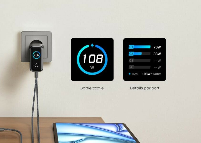 Lors du choix d'un chargeur, quels autres critères faut-il prendre en compte outre la puissance de sortie ?