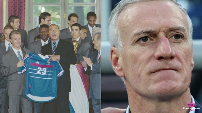 Didier Deschamps en 1998 avec les Bleus champions du monde et en 2018 comme sélectionneur : la légende en deux époques