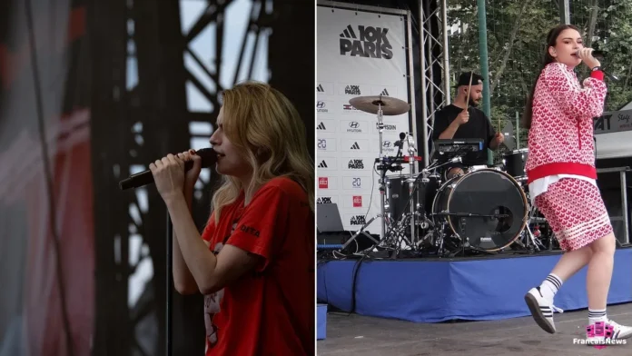 adele castillon en concert au Paléo Festival et au concert des 10 km Adidas à Paris en 2023