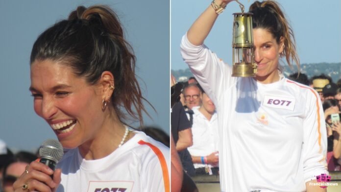 Laury Thilleman en 2024, année où l'animatrice a porté la flamme olympique